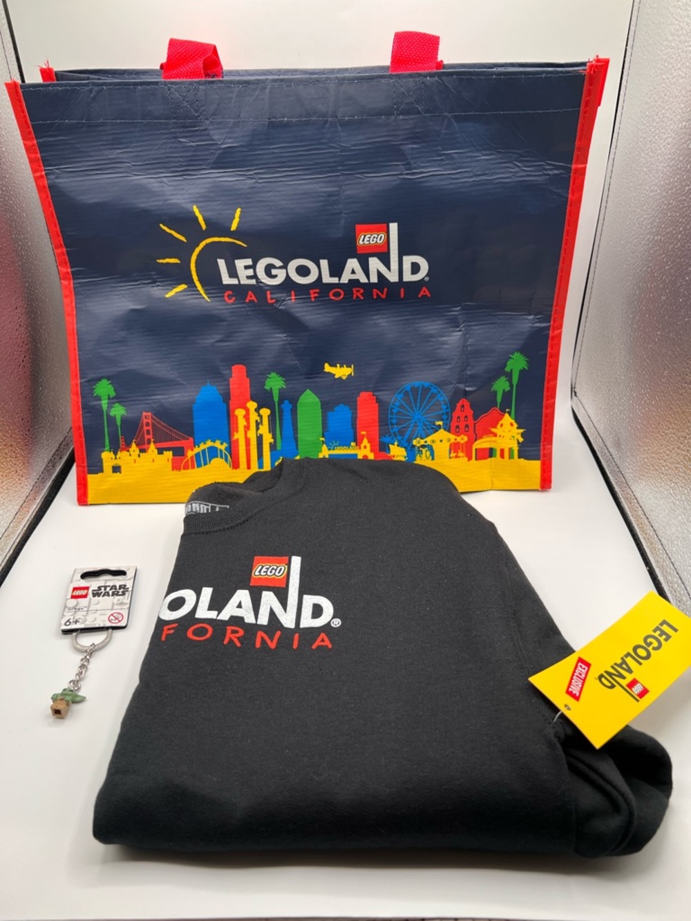 LEGOLAND BUNDLE California SD Tote Bag W/  Sweatshirt,Souvenir Cup& Keychain